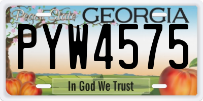 GA license plate PYW4575