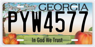 GA license plate PYW4577