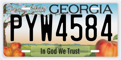 GA license plate PYW4584