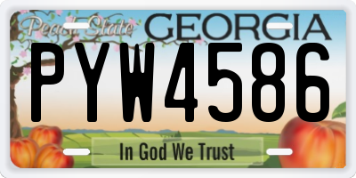GA license plate PYW4586