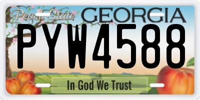 GA license plate PYW4588