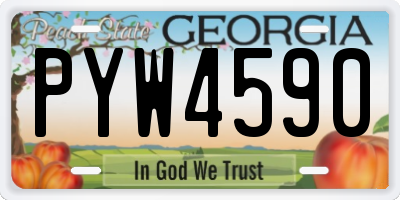 GA license plate PYW4590
