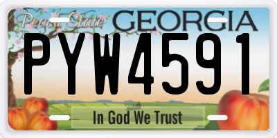 GA license plate PYW4591