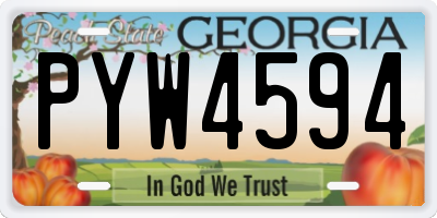 GA license plate PYW4594