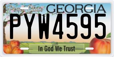 GA license plate PYW4595