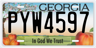 GA license plate PYW4597