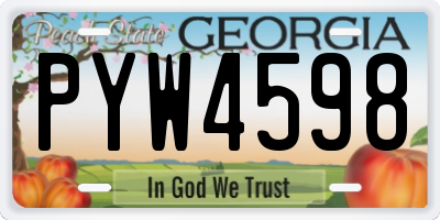 GA license plate PYW4598
