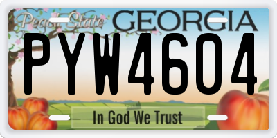 GA license plate PYW4604