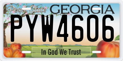 GA license plate PYW4606