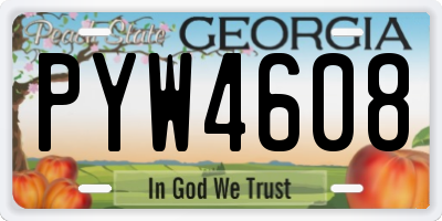 GA license plate PYW4608