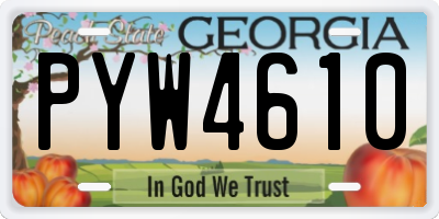 GA license plate PYW4610