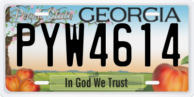 GA license plate PYW4614