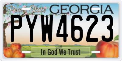 GA license plate PYW4623