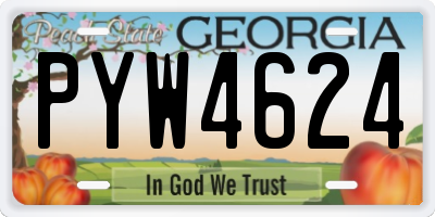 GA license plate PYW4624