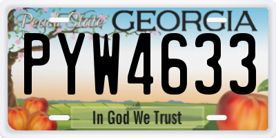 GA license plate PYW4633