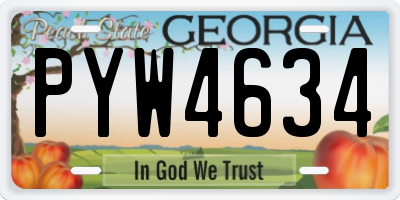 GA license plate PYW4634