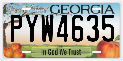 GA license plate PYW4635