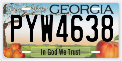 GA license plate PYW4638