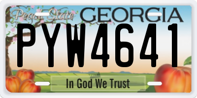 GA license plate PYW4641