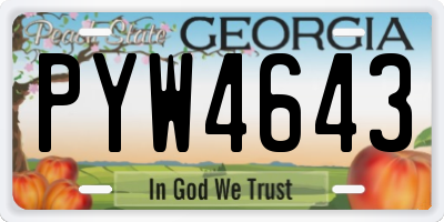 GA license plate PYW4643