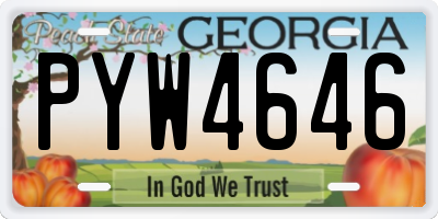 GA license plate PYW4646