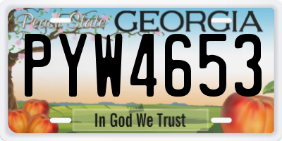 GA license plate PYW4653
