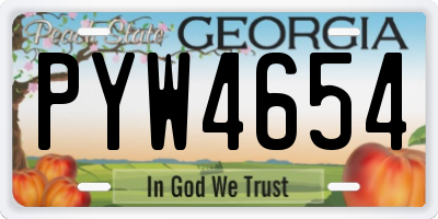 GA license plate PYW4654