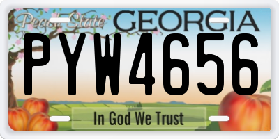 GA license plate PYW4656