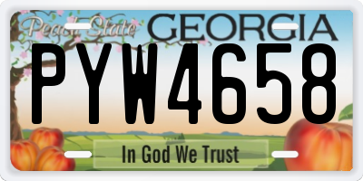 GA license plate PYW4658