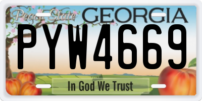 GA license plate PYW4669