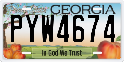 GA license plate PYW4674