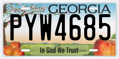GA license plate PYW4685