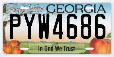 GA license plate PYW4686