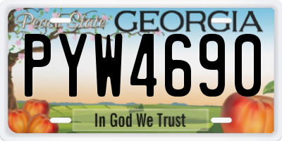 GA license plate PYW4690