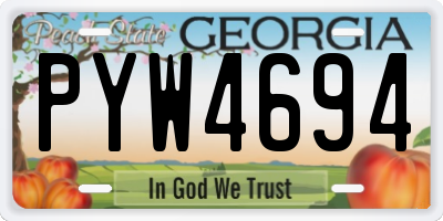GA license plate PYW4694