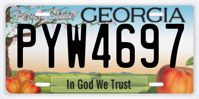 GA license plate PYW4697