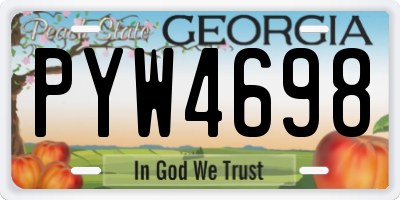 GA license plate PYW4698