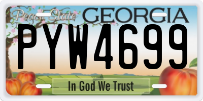 GA license plate PYW4699
