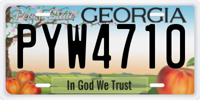 GA license plate PYW4710