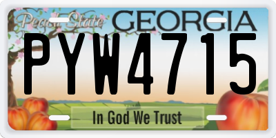 GA license plate PYW4715