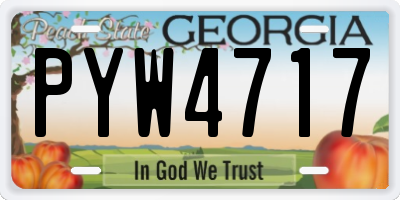 GA license plate PYW4717