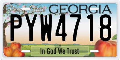 GA license plate PYW4718