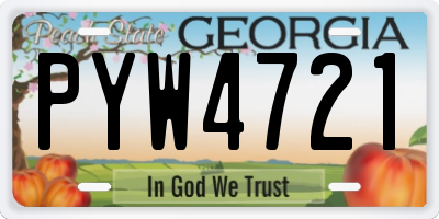 GA license plate PYW4721