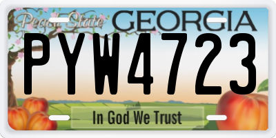 GA license plate PYW4723