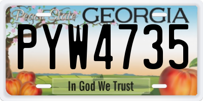 GA license plate PYW4735