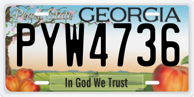 GA license plate PYW4736