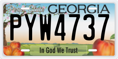 GA license plate PYW4737