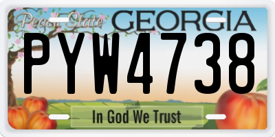 GA license plate PYW4738