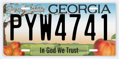 GA license plate PYW4741