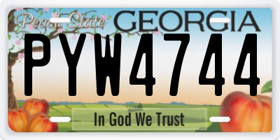 GA license plate PYW4744